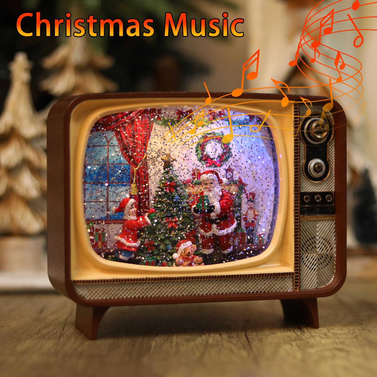 Amazon.co.jp: サンタ クリスマス スノードーム テレビ ライトアップ