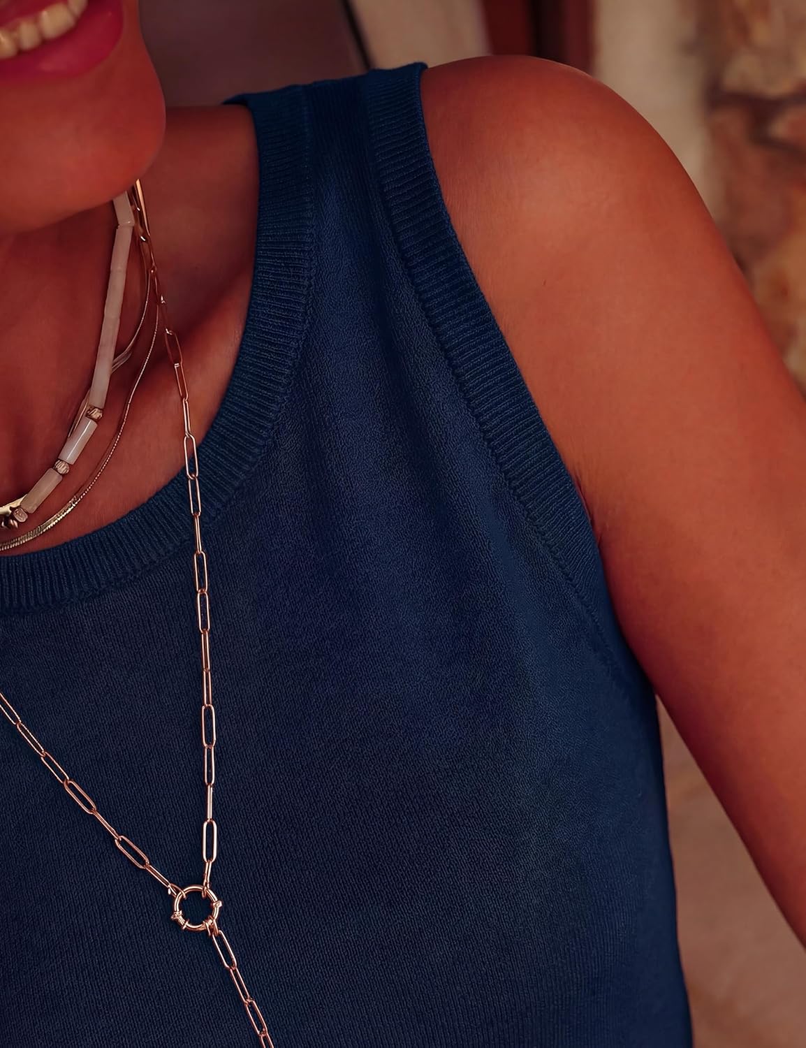 PRETTYGARDEN Sleeveless Sweater Tops for Women 2026 Summer Dressy Ribbed Tank Tops Spring Business Casual Work Shirts Blouses - Image 5