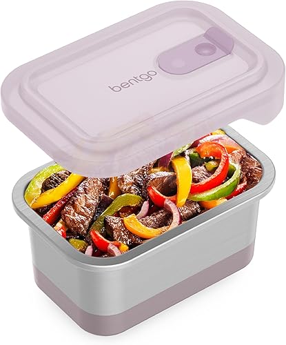Miniatura 9 de Bentgo MicroSteel - Recipiente para calentar y comer, apto para microondas, sostenible y reutilizable, de acero inoxidable con tapa hermética para