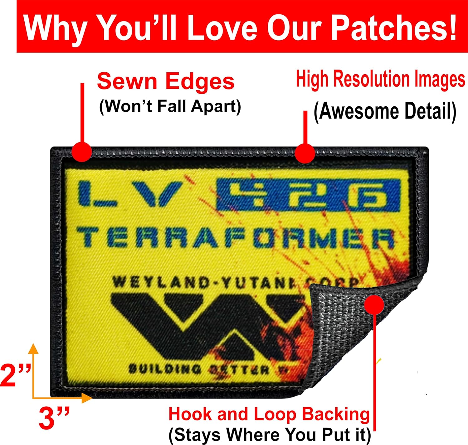 LV 426 Weyland Yutani Alien Morale Patch, 2x3 Hook & Loop image 2