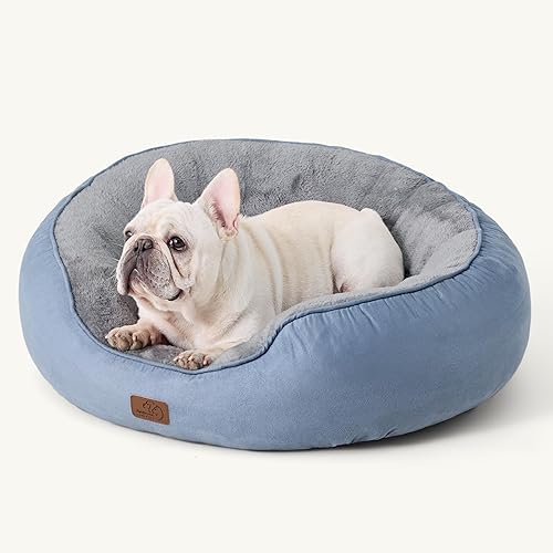 Miniatura 176 de Bedsure Camas lavables para perros, camas redondas con parte inferior antideslizante para gatos de interior, cachorros y gatitos, 20 pulgadas, gris