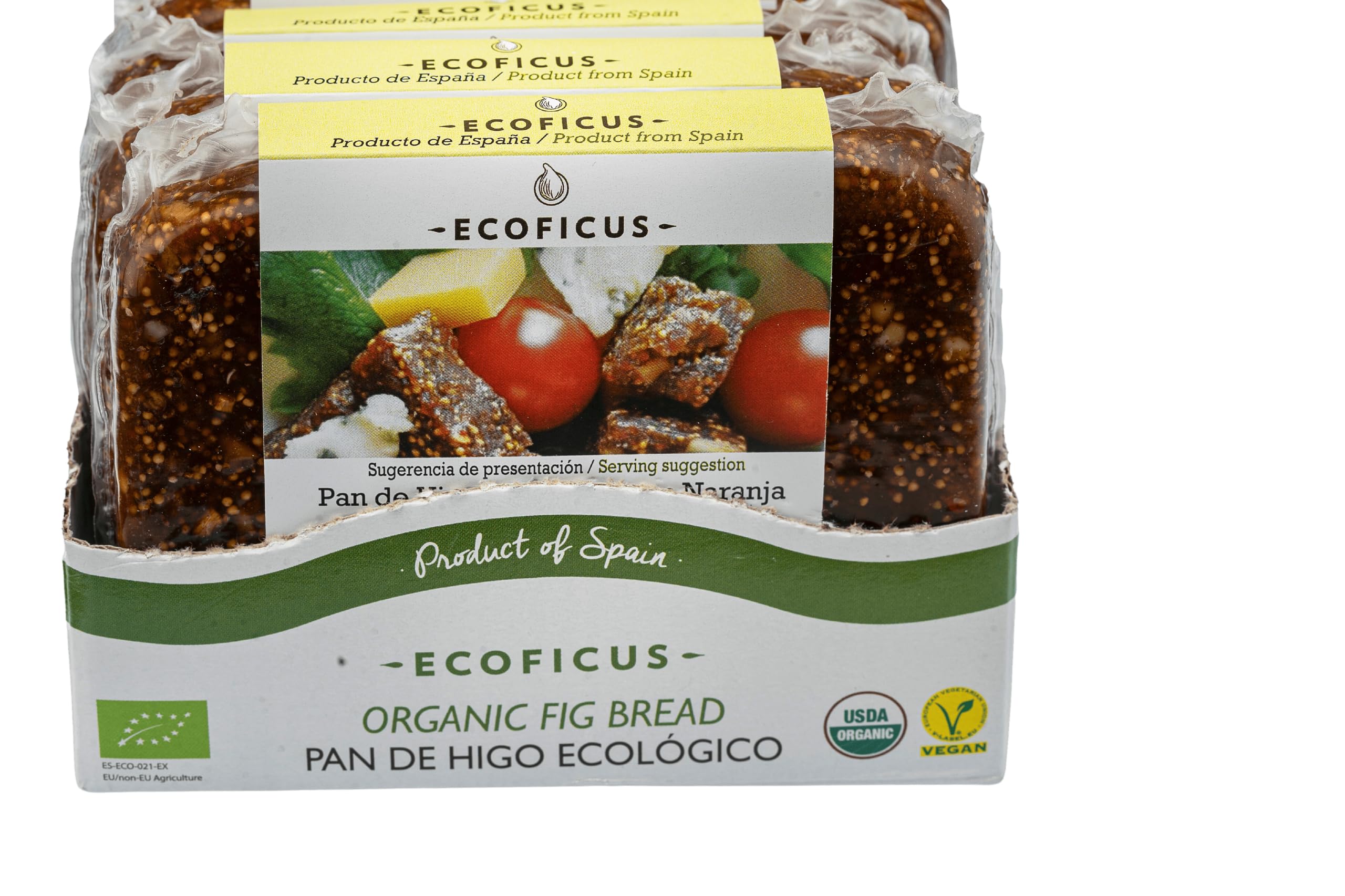 ECOFICUS Pan de higo BIO con naranja 200g Sin Gluten Vegano