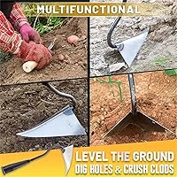 Vista 2 de Azada de arado triangular de acero endurecido, para granja, jardín, excavación, aflojamiento, zanja, herramienta de mano duradera y eficaz en acero