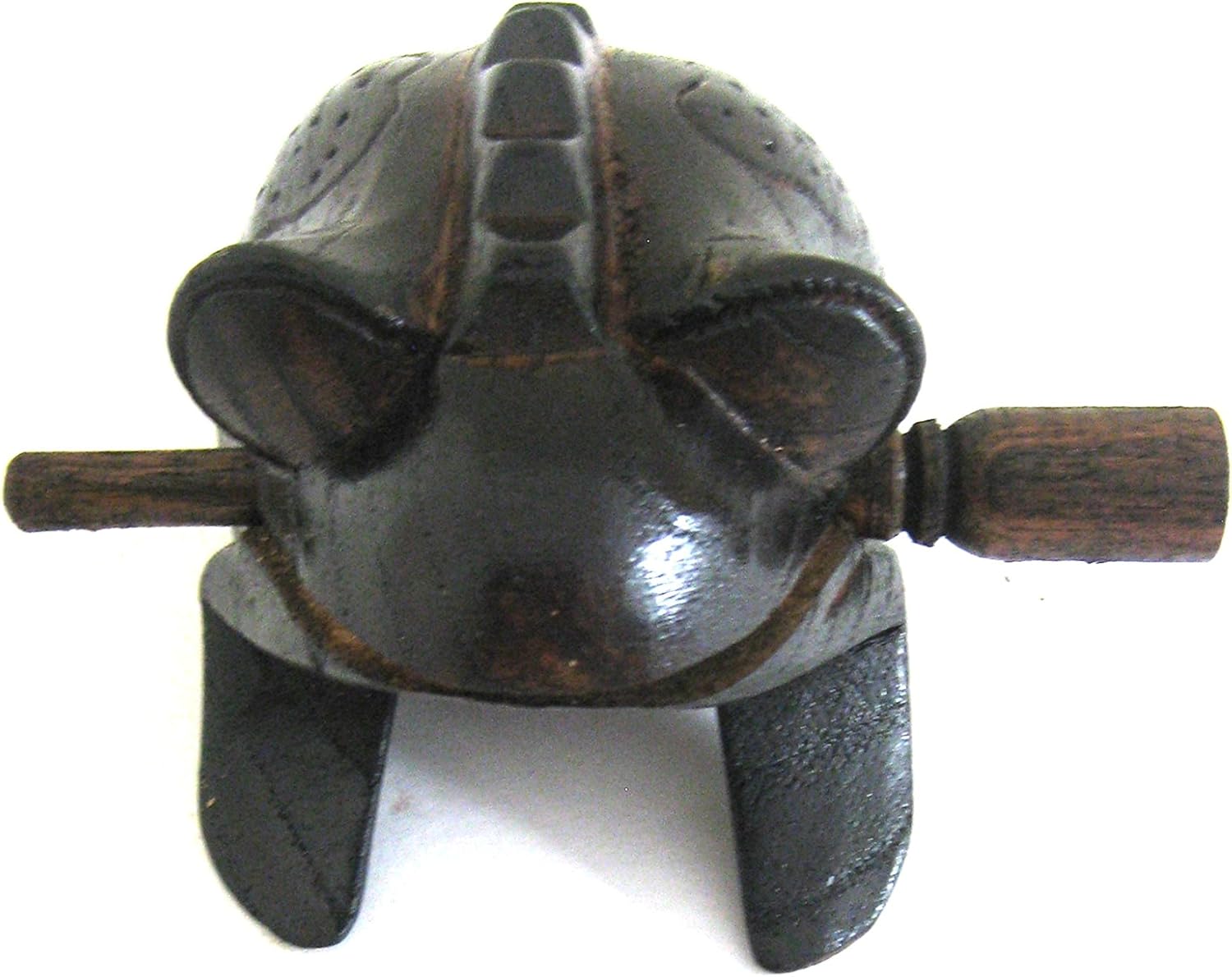 Large 6" Croaking Frog Guiro Rasp Croaking Frog Percussion, Wood Carved