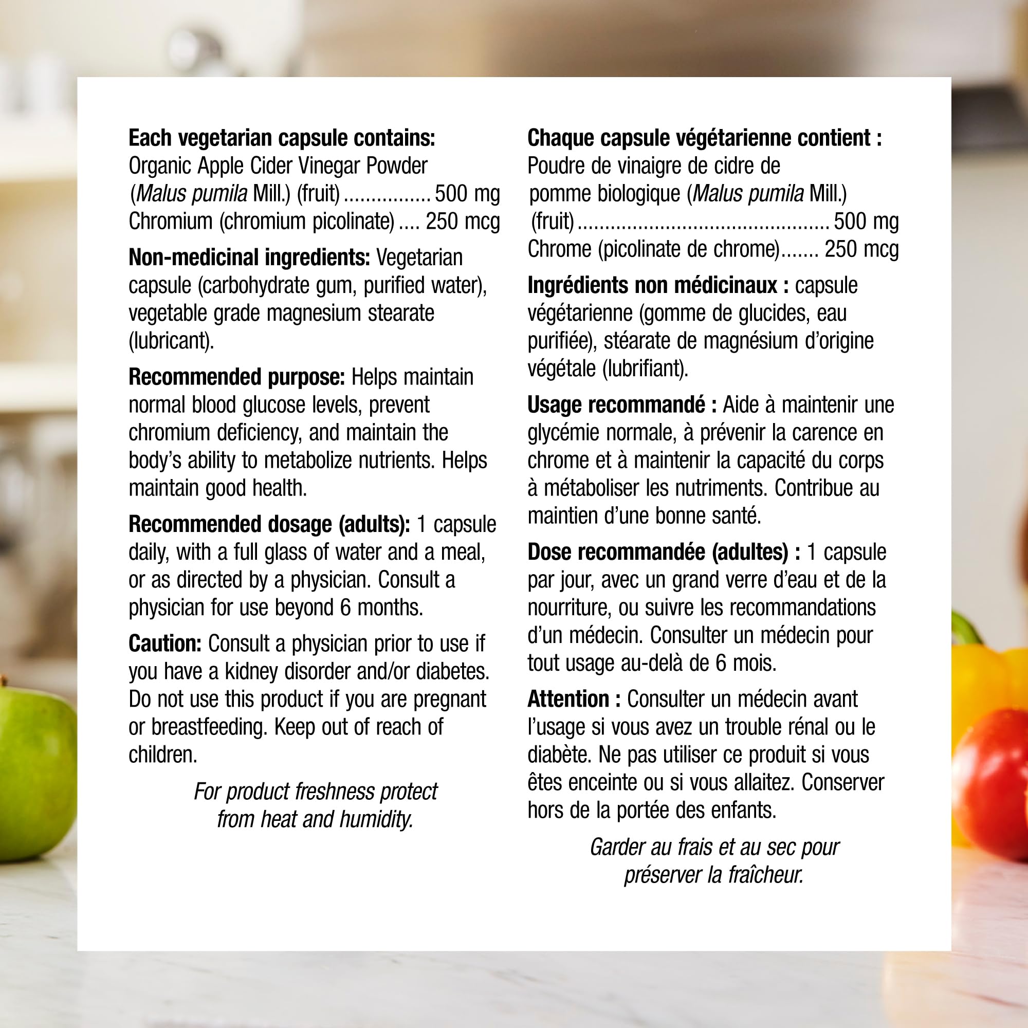 Webber Naturals Apple Cider Vinegar with Chromium 120 Veg Capsules