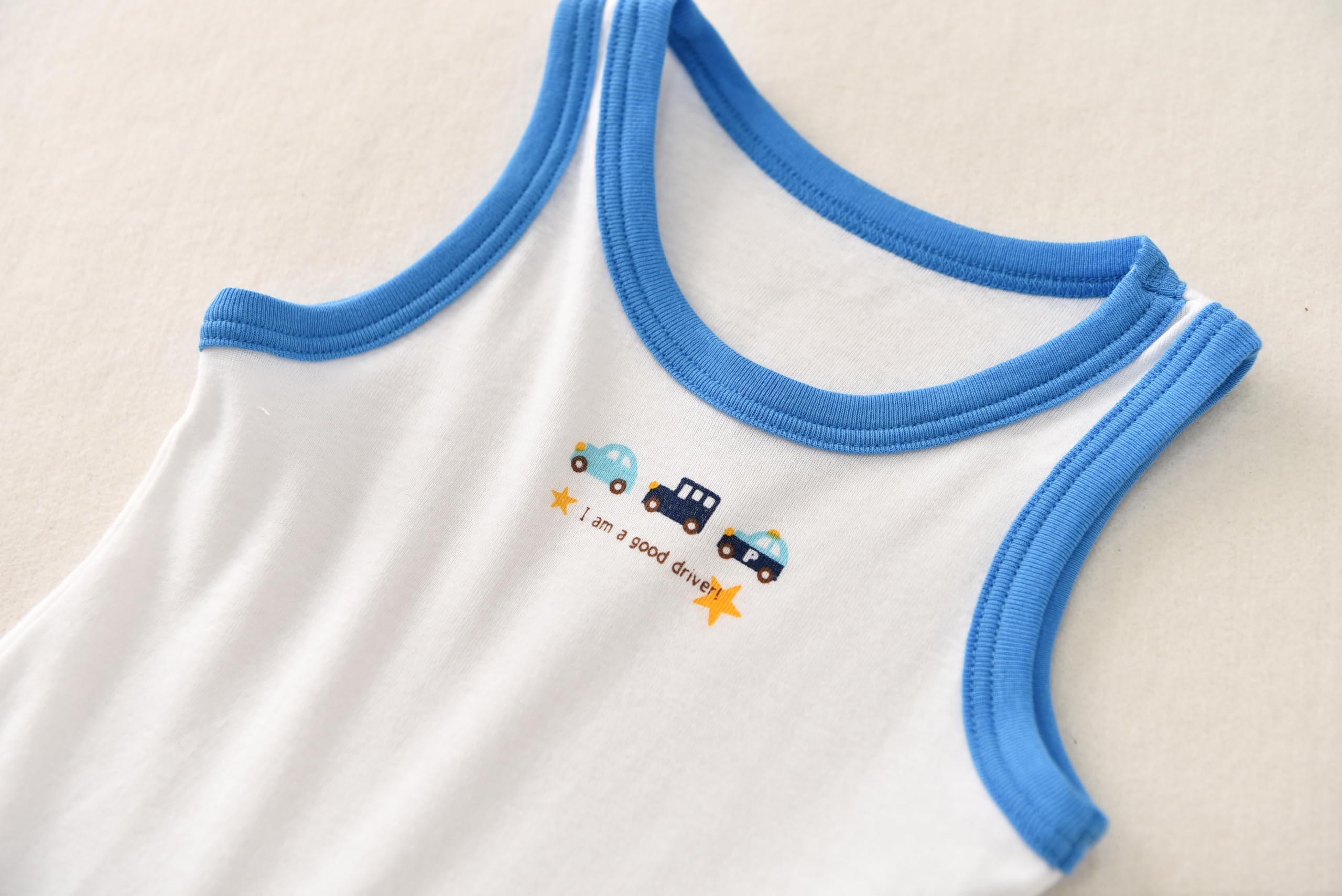 Canottiera da ragazzo per bambini senza maniche in cotone 12M-6Y