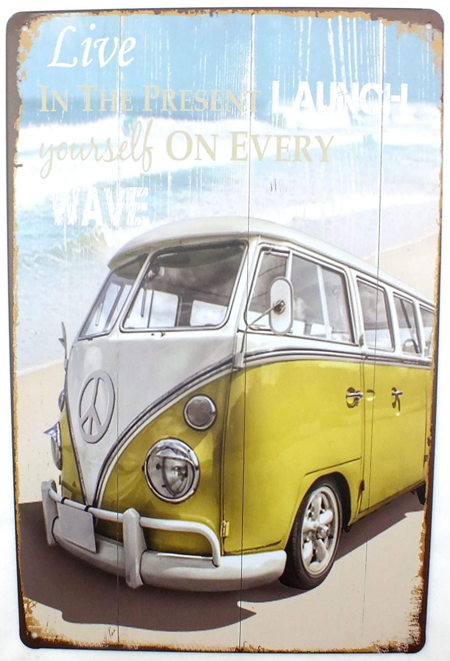 Tin Metal Sign Plaque Pub Bar Vintage Retro Wall Decor Poster Home Club Tavern Door Wall (30 x 20 cm) - UK Company (264 Live In The Present)