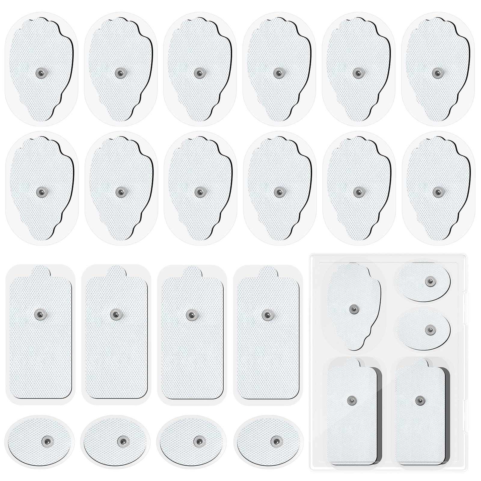 20 Pack Large TENS Unit Replacement Electrode Pads, White