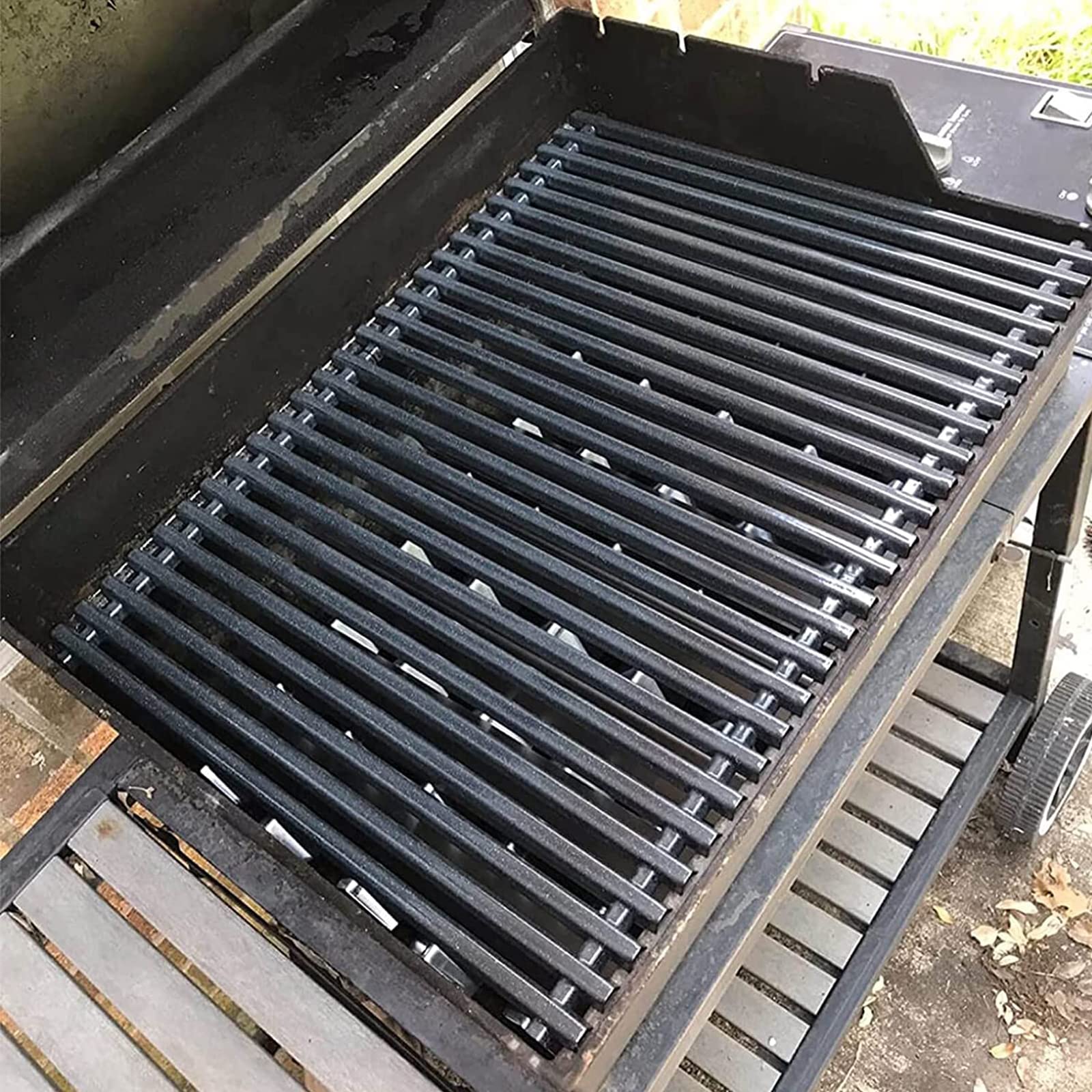 GFTIME 44 X 30CM 7525 Grille de Cuisson pour Weber Spirit I & II 300 Series E-310, E-320, S-310, S-320, Spirit 700/900, Porcelaine émaillée Barbecue Gril Gaz pièce Rechange 7525 7527 7638 7639