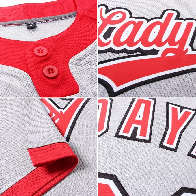 Uniformes de Softbol para Hombre, Jerseys de Béisbol a Granel, Pullover de Dos Botones para Adultos, Camisetas de Softbol para Equipo Personalizado miniatura 4