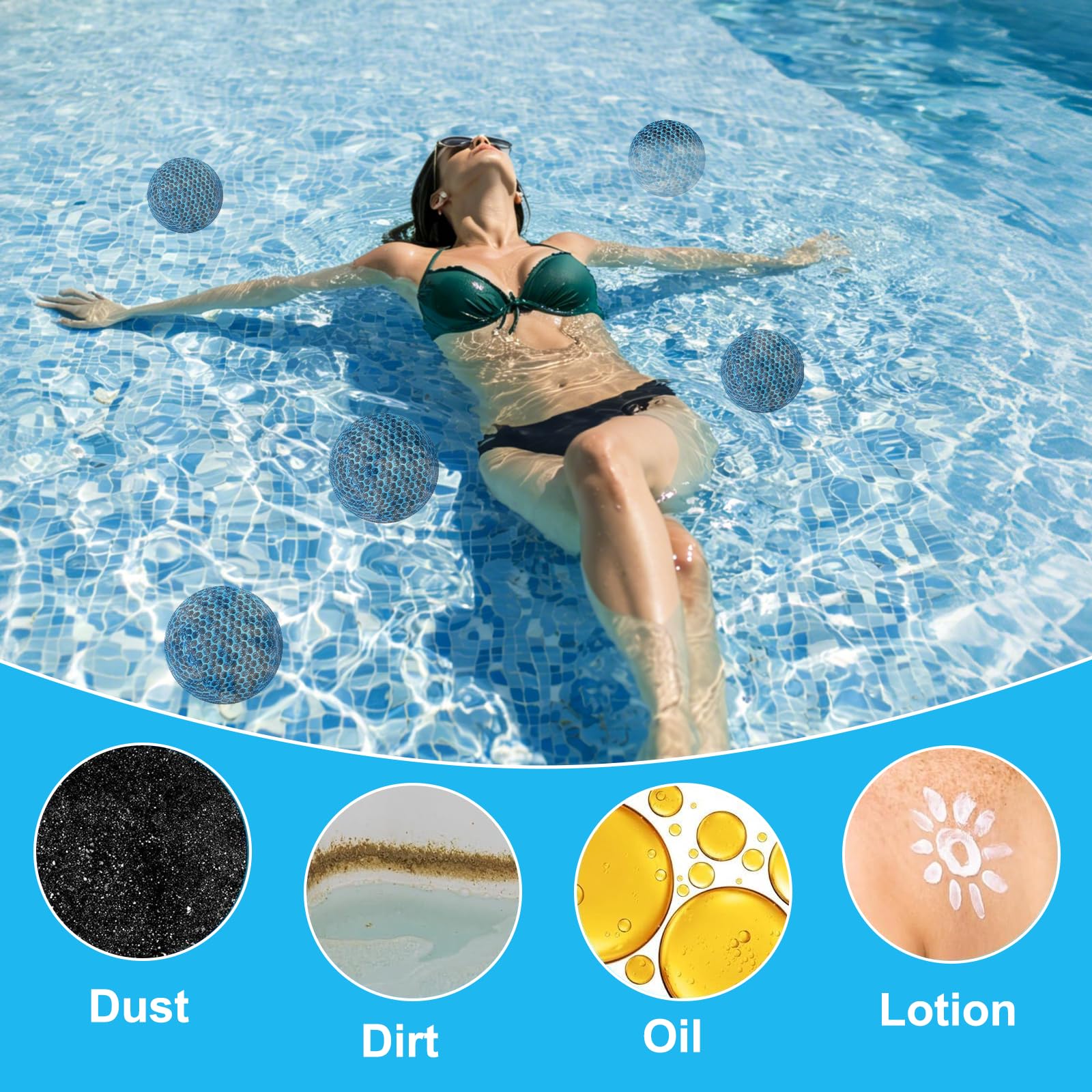 4 sztuki Hot Tub Pool Scum Absorber, 7 cm gąbki do czyszczenia oleju, wielokrotnego użytku do usuwania brudu, oleju i pianki, pasują do jacuzzi, basenu i spa