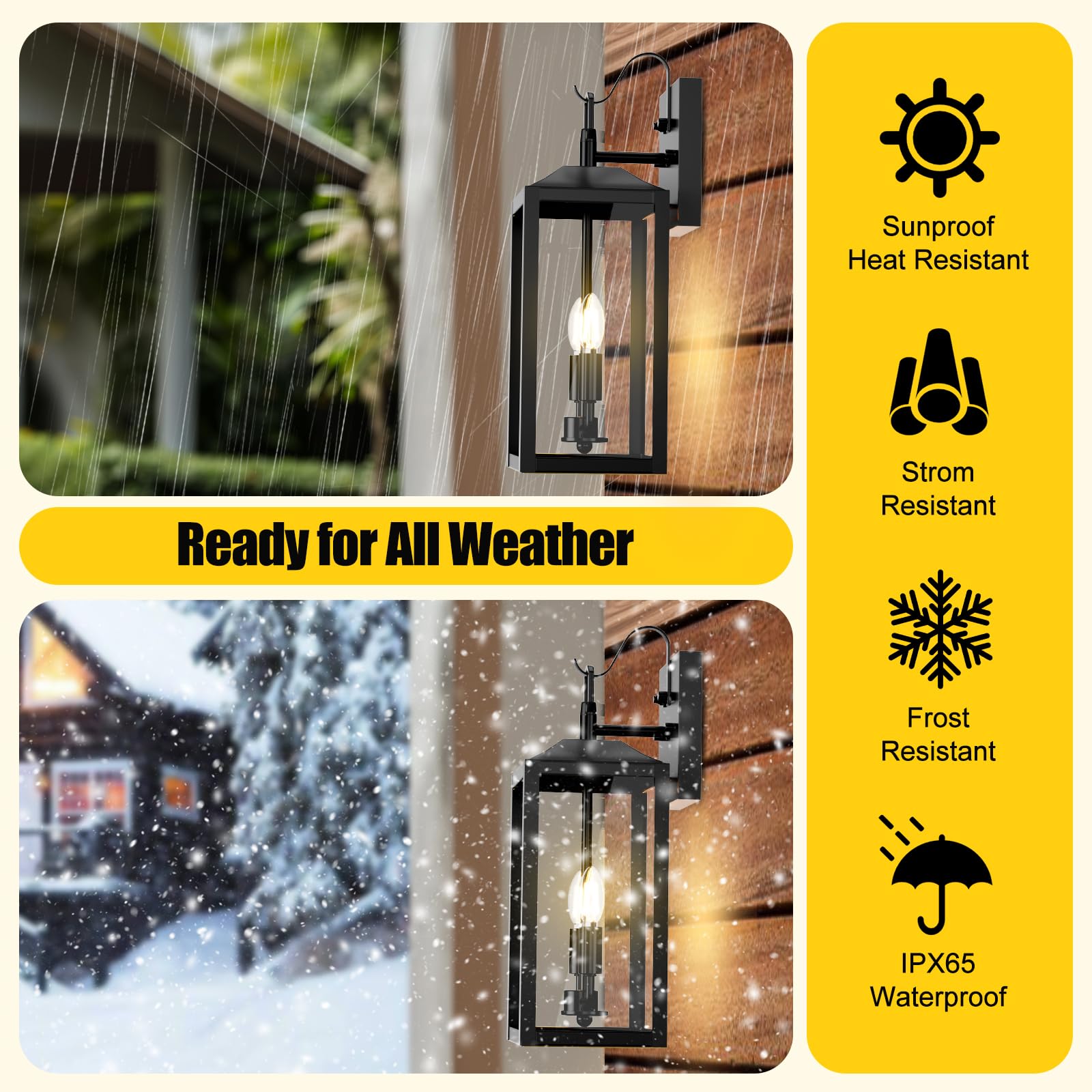 18 Large Outdoor Wall Lights Exterior Waterproof Modern Wall Sconce Light Fixture Industrial Front Porch Light with Clear — view 5