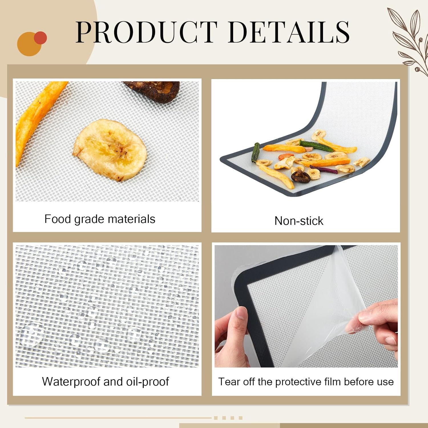 12 Pcs Large Silicone Mats Compatible with Harvest Right Freeze Dryer Gray Large Trays Silicone Mats Reusable Baking Sheet Durable Easy Clean No Stick Drying Liner for Kitchen