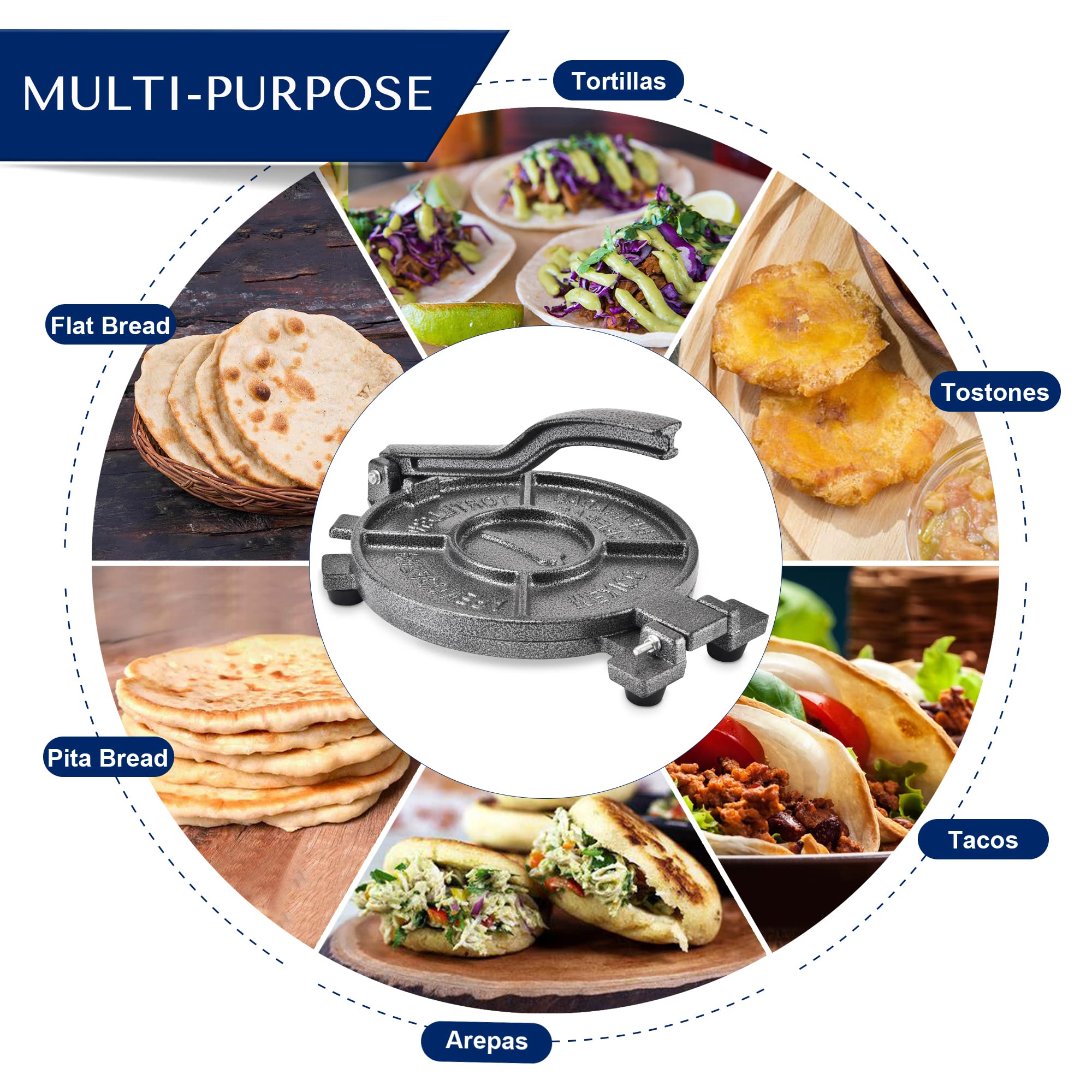 Pressa Per Tortillas In Ghisa Victoria - 25cm Per Tacos E Arepas - Foto 10