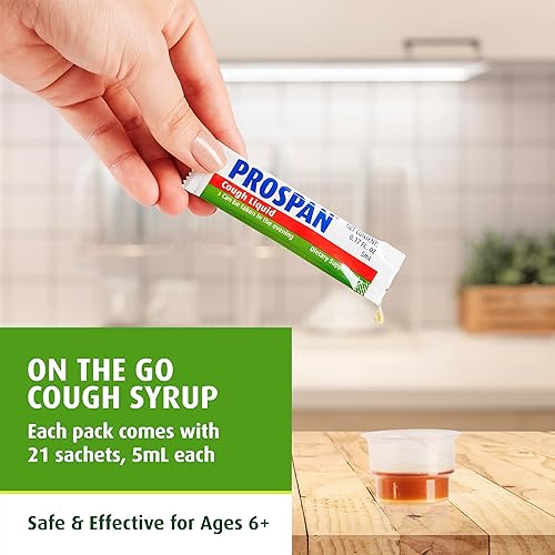 Miniatura 5 de Prospan Jarabe para la tos con extracto de hoja de hiedra para adultos, 21 sobres de 0.2 fl oz, apoya la eliminación de moco y la salud