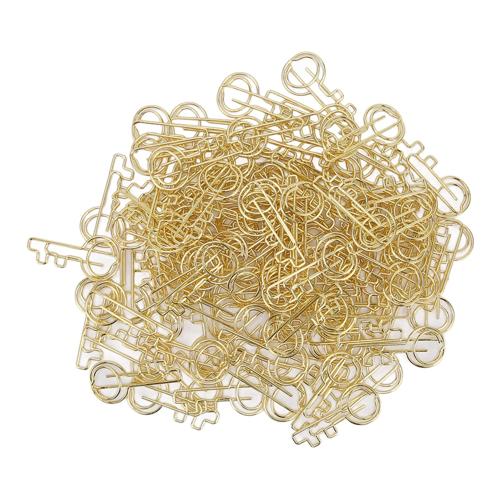 Clip di carta a forma di tasto Grcfumo da 100 pezzi, clip di segnalibri in metallo, clip di carta con scatola, documenti portatili cartaclips per la classificazione degli uffici