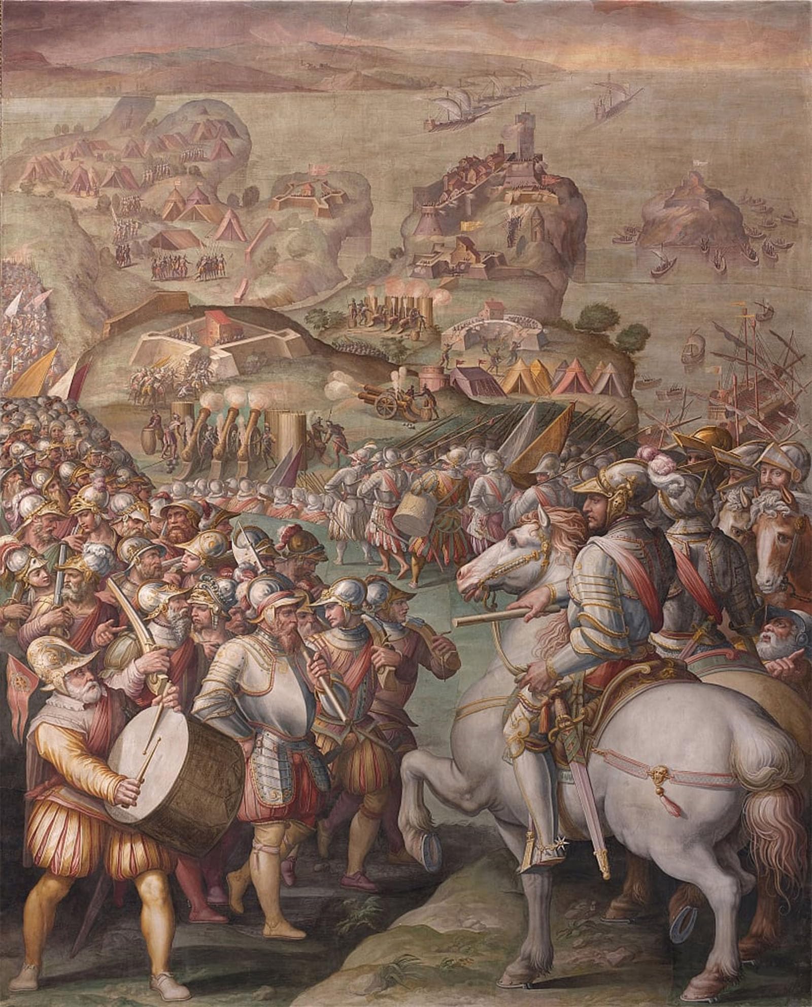 ARTXLXXBN Famous Painting Art Wall Decor Abstract Art Picture Capture of Porto Ercole by Giorgio Vasari Animal Pictures for Home Decor 60x90cm