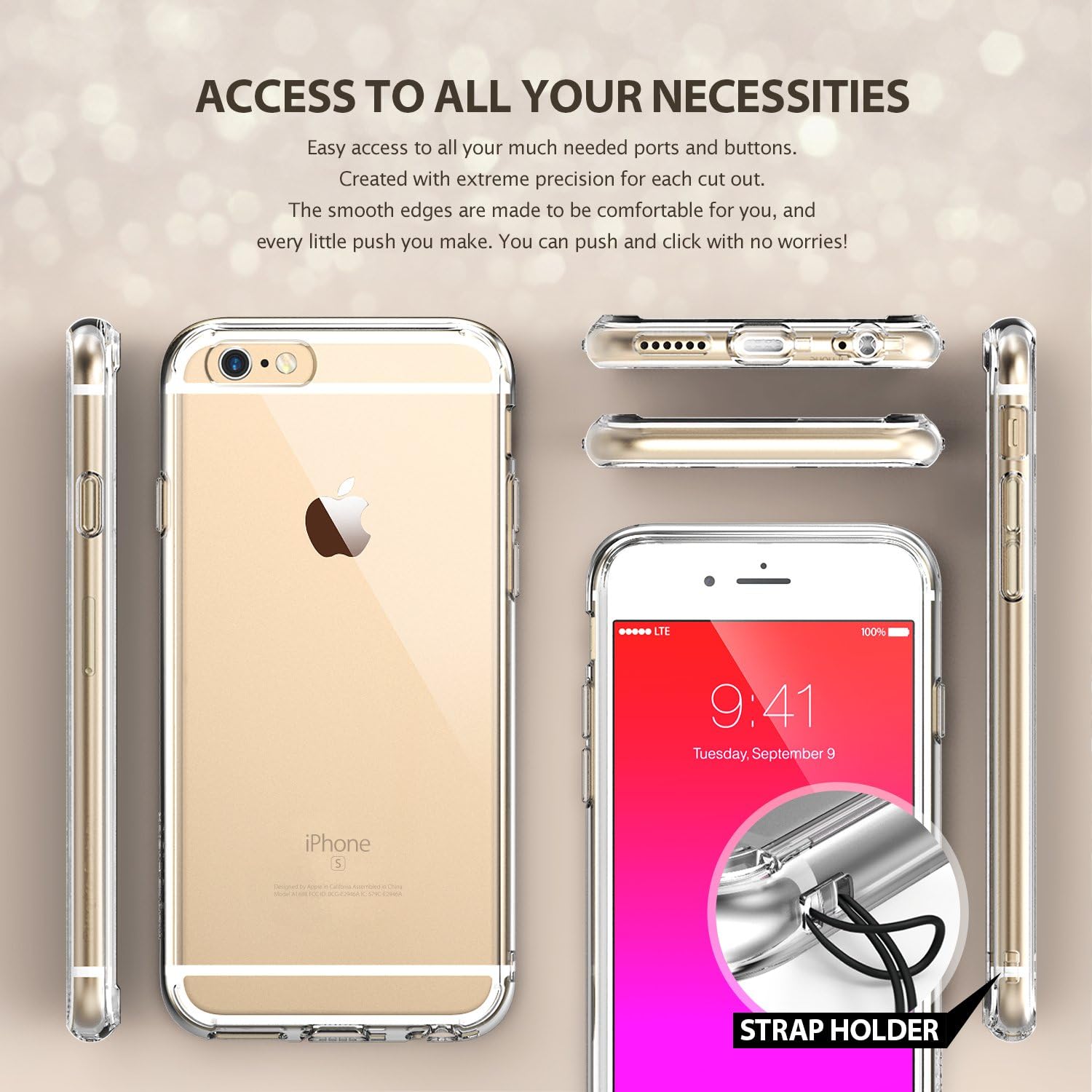 iPhone 6S / 6 Case, Ringke [Fusion] Clear PC Back & TPU Bumper [Drop Protection] Attached Dust Caps with Screen Protector for Apple iPhone 6 / 6S - Mint