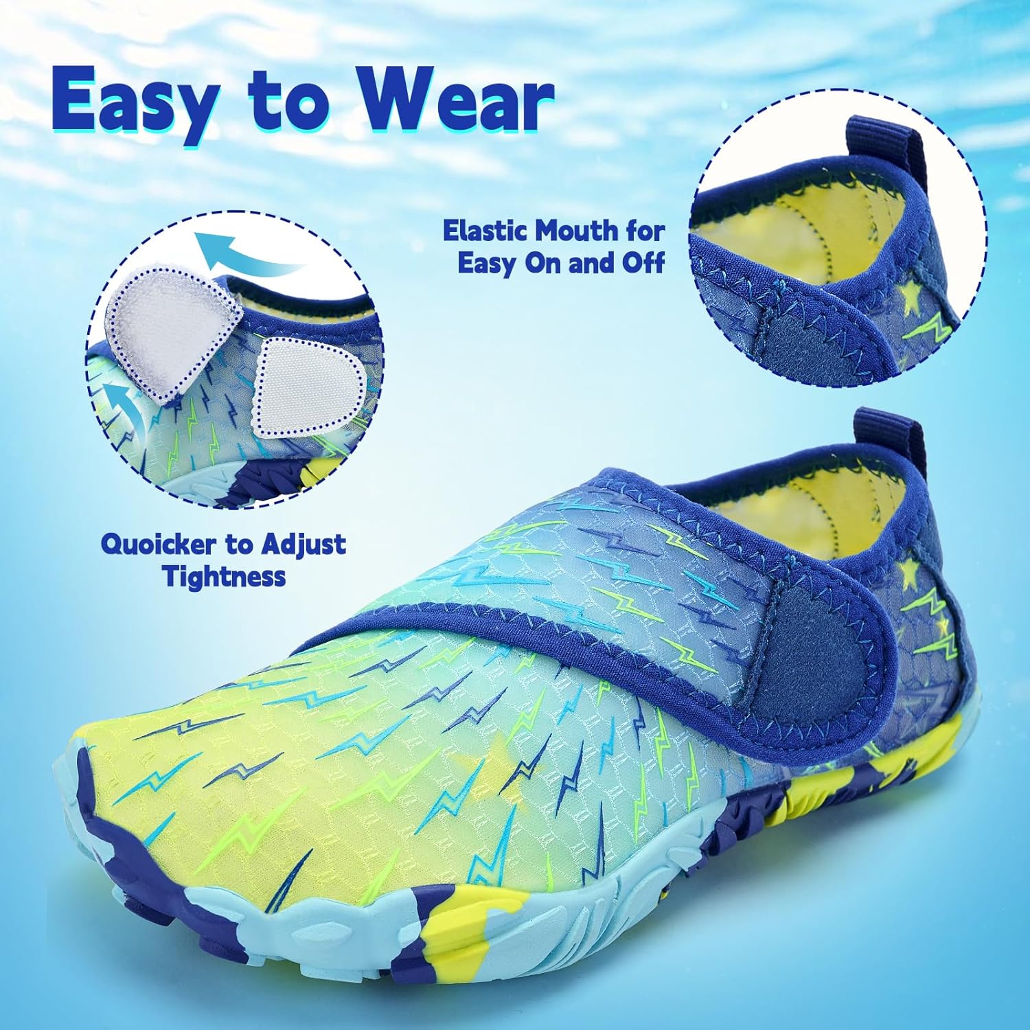 Kids Water Shoes Boys Girls - Wide Toe Box Quick Dry Barefoot Shoes Breathable Non Slip Aqua Athletic Sneakers for Swim Beach Pool Kayak Hiking Sand Walking Travel Essentials (Little Kid/Big Kid) - Image 6