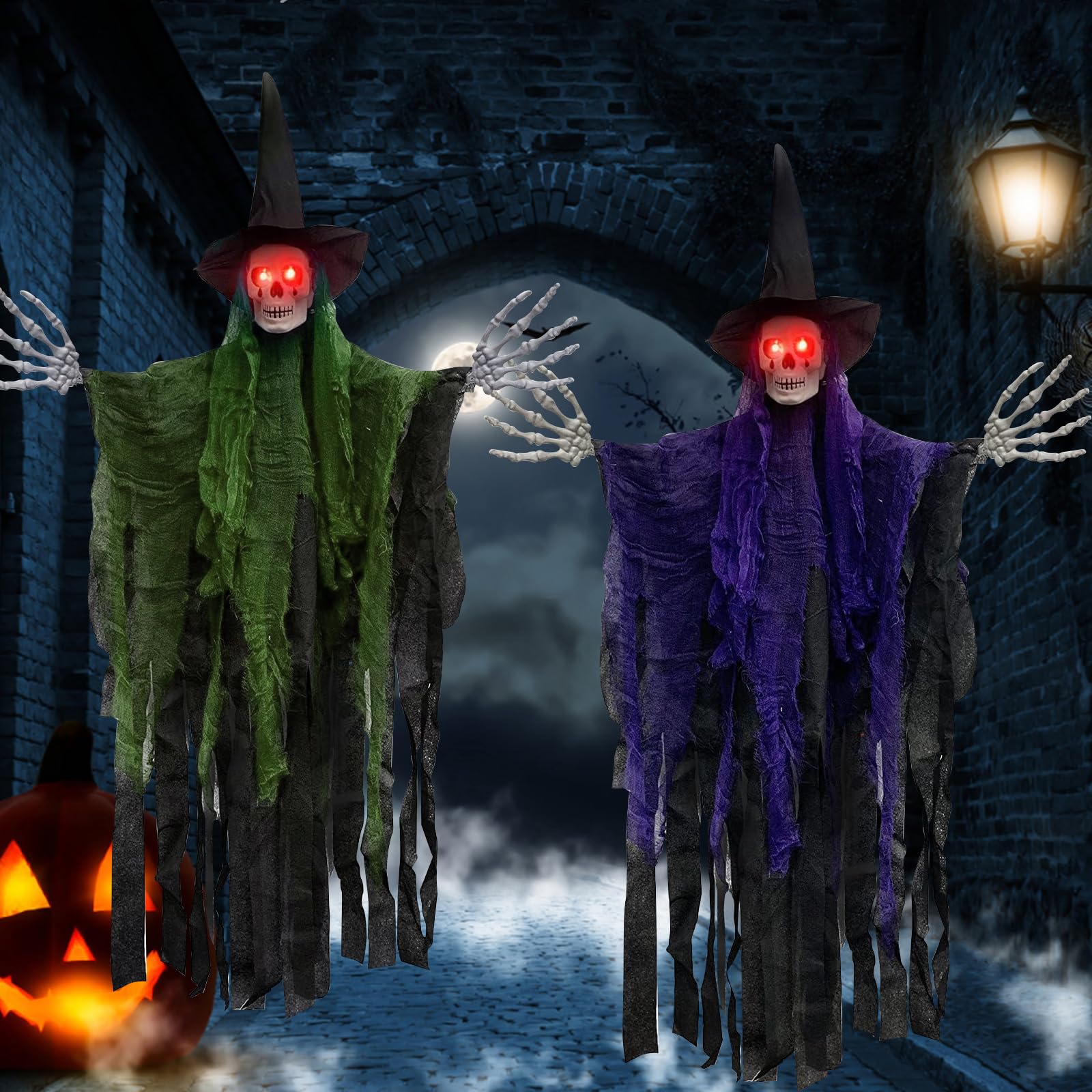 Dekoracja na Halloween, 2 sztuki, dekoracja na Halloween, dekoracja wisząca, dekoracja na Halloween, dekoracja na zewnątrz, horror, Halloween, czaszka, dekoracja na imprezę, do ogrodu, drzwi