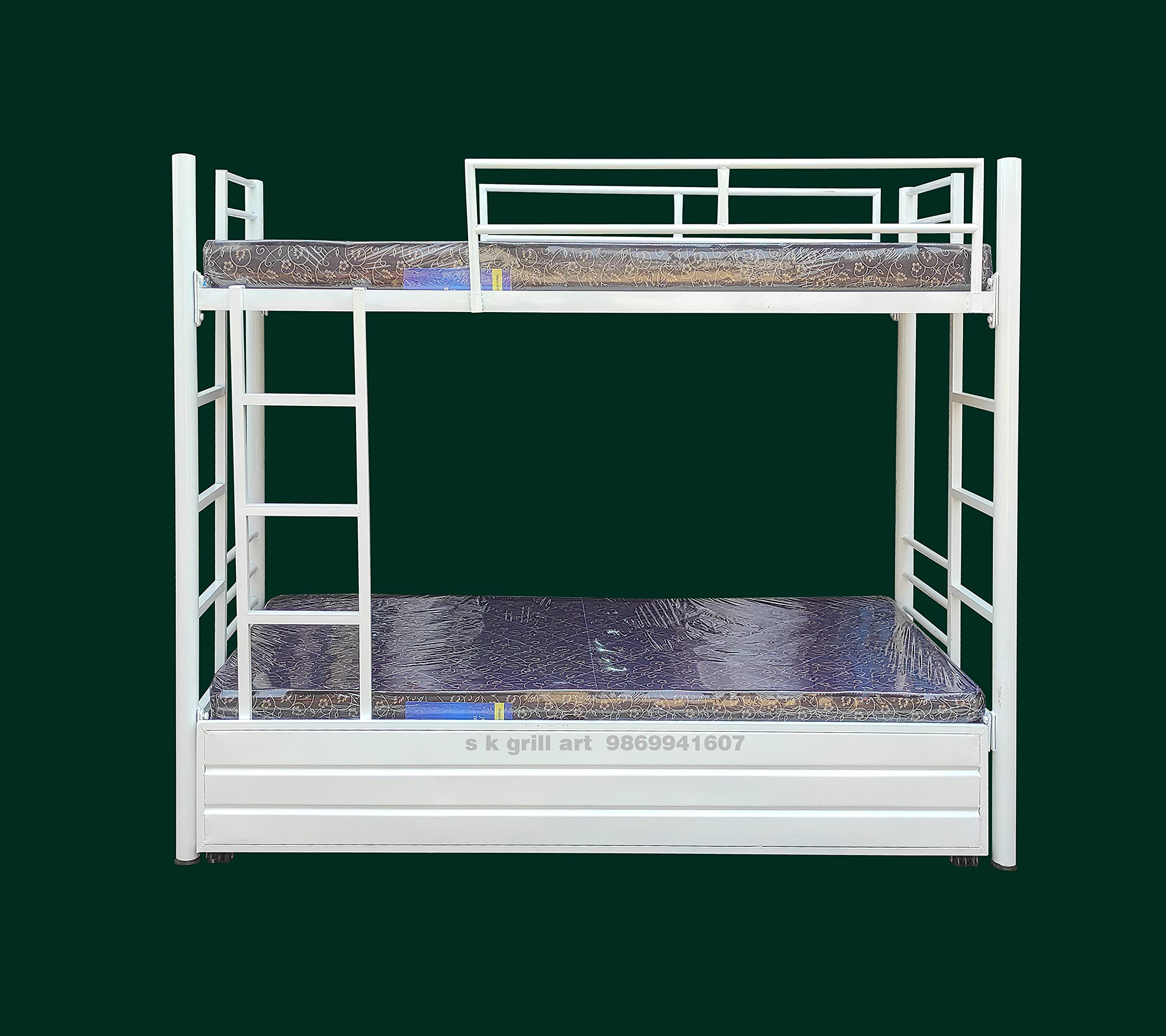 Buy s k grill art Wrought Iron Bunk Bed with Storage Box (3 x 6 Feet