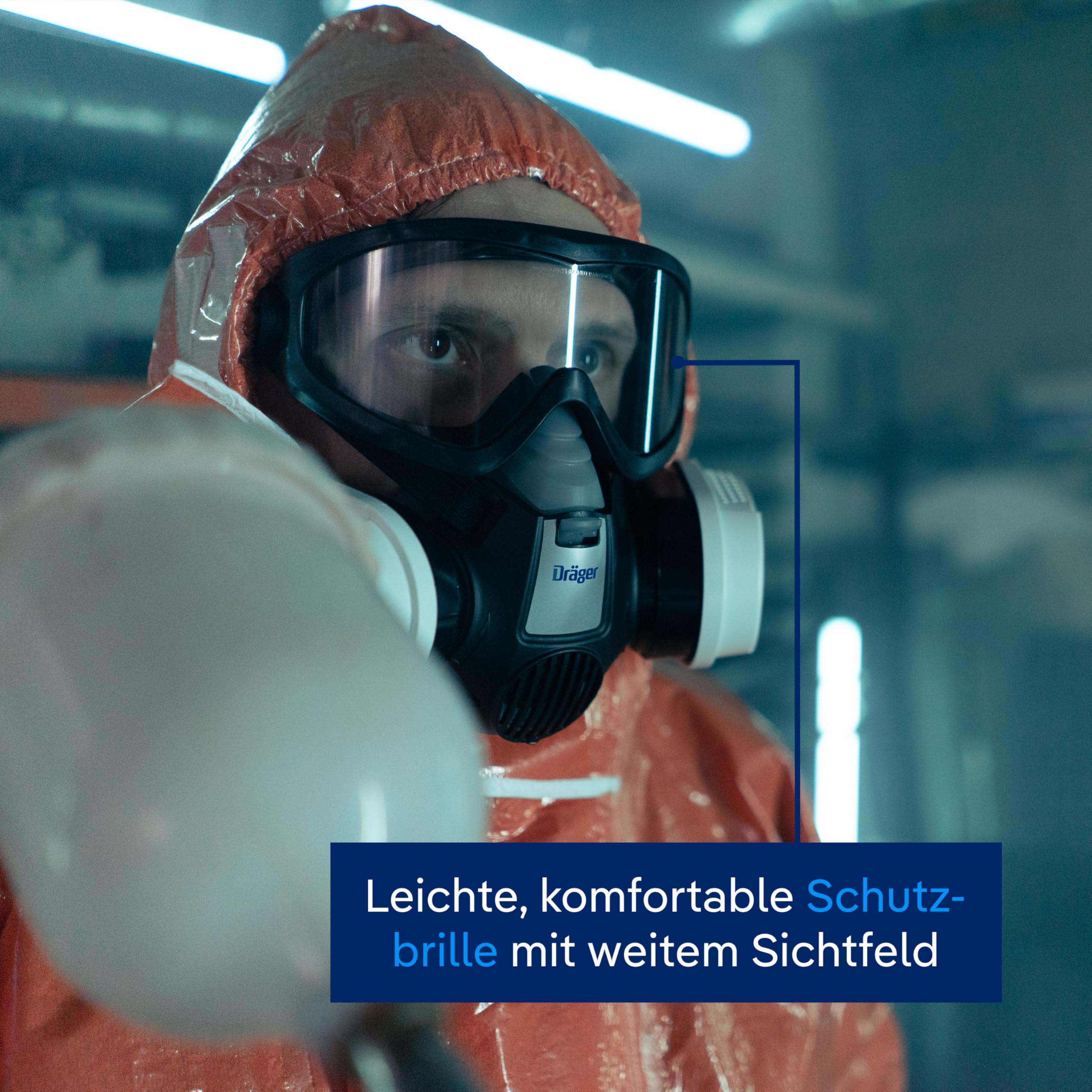 Dräger Atemschutz Starter Set | Halbmaske X-plore 3300 mit A2P3 Filter, FFP2 Masken, Schutzbrille & Gehörschutz - Komplettset für professionellen Atemschutz