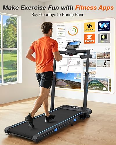 Miniatura 4 de WELLFIT Cinta de correr con inclinación automática, caminadoras plegables 4 en 1 para el hogar con altura ajustable, caminadora silenciosa de 3.5 HP