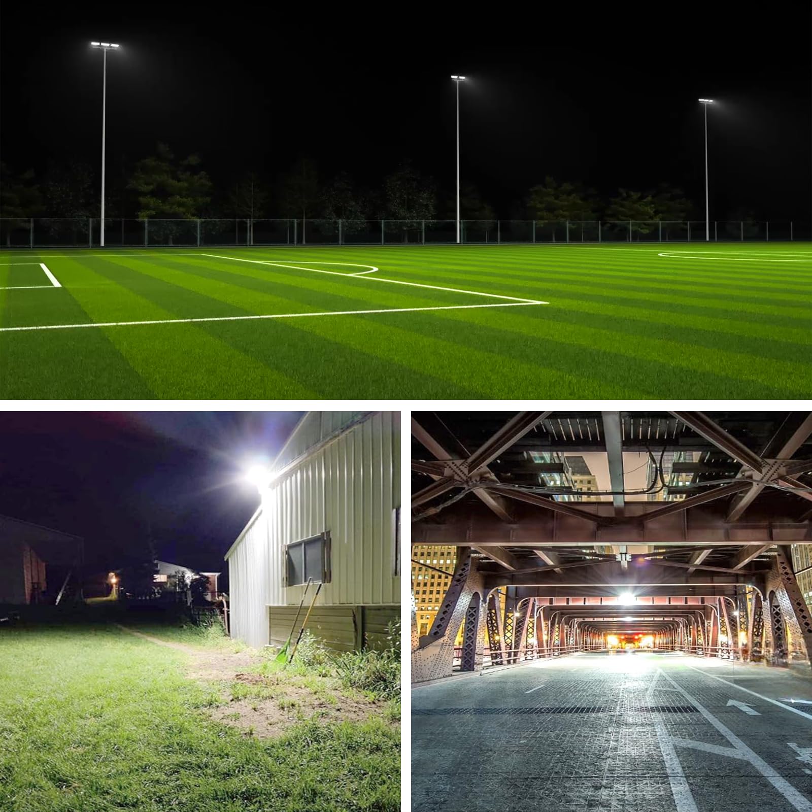 Foco LED Exterior 400W 40000LM Potente Proyector Con Ángulo de Haz Amplio, IP67 Impermeable Floodlight Blanco Frío 6500K Para Jardín, Patio, Arena, Pista