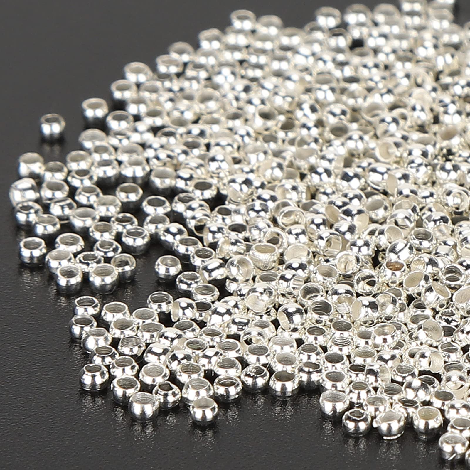 Jenngaoo 500 stuks knijpkralen, 2 mm, ronde afstandhouders, voor het positioneren van kralen, voor het maken van sieraden, sluiting voor halskettingen, armbanden, knutselen (brons