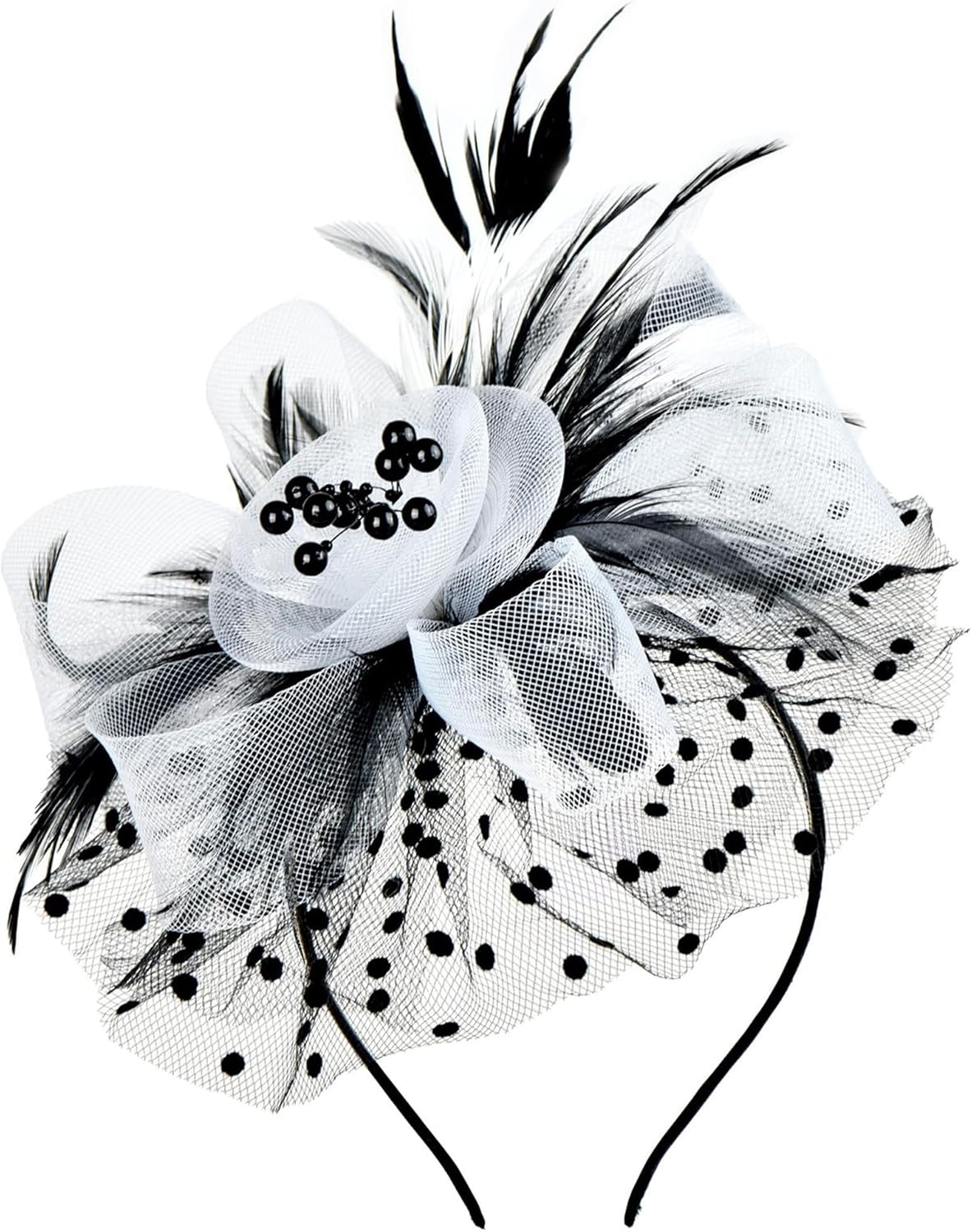 Fascinator Tea Party Hat Women 20s 50s Wedding Cocktail Flower Mesh Feathers Hair Clip for Carnival Halloween - Image 4
