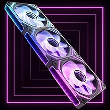 AsiaHorse COSMIQ RGB PC Lüfter 120MM Reverse Gehäuselüfter 3 Stück, ARGB Daisy Chain PC Lüfter [Infinity Mirror] [FDB] 2000 RPM/68,5 CFM/24 LEDS 4 Pin PWN & 5V 3Pin ARGB mit Controller. Schwarz