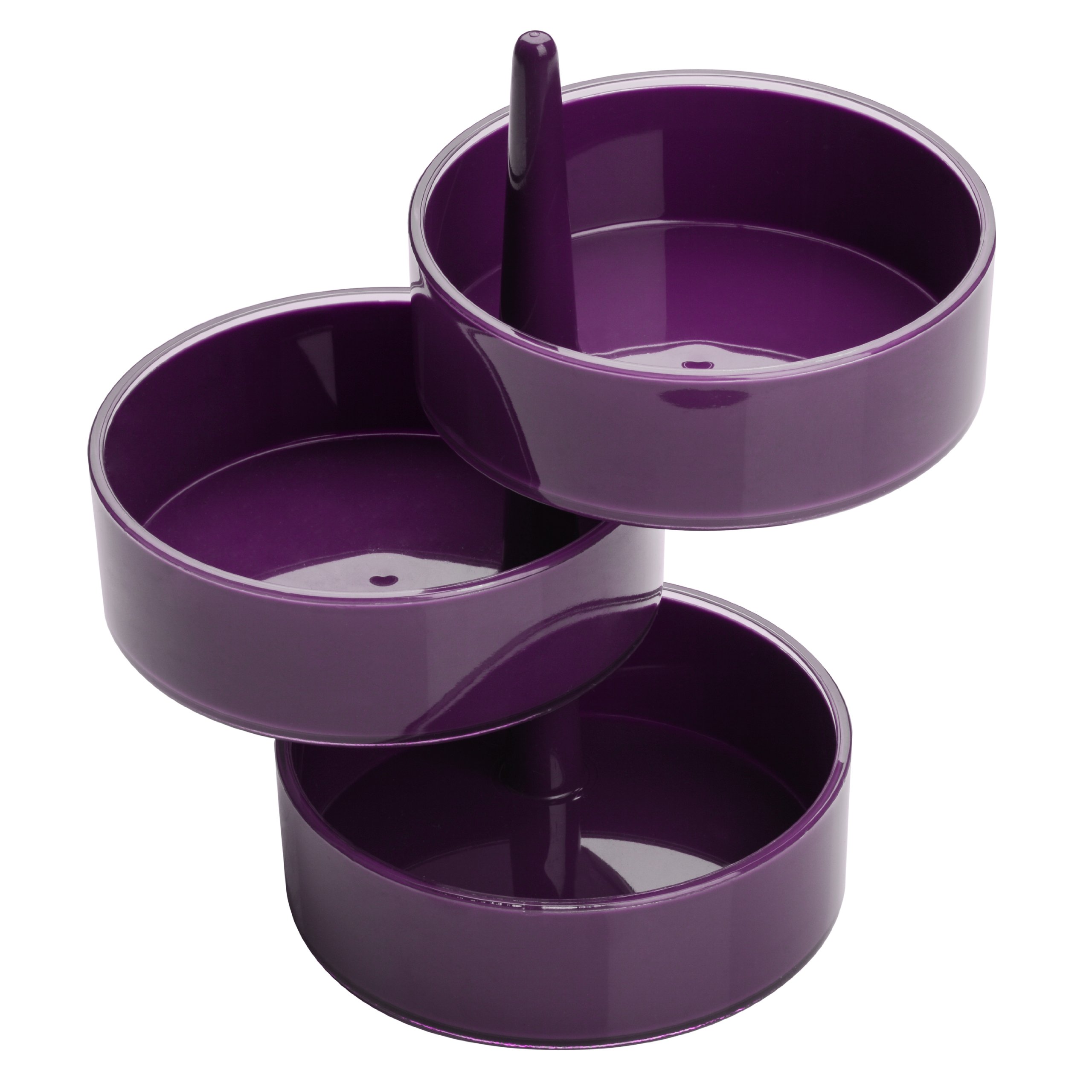 Orsina 3Pc Purple Plastic Rotary Storage Tray Set from B&Q