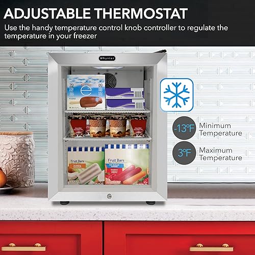 Miniatura 4 de Whynter CDF-177SB - Congelador de puerta de vidrio con pantalla de 1.8 pies cúbicos, blanco, tamaño único