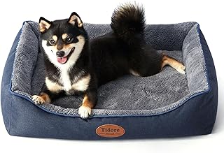 Orthopedic Dog Bed Medium Size Dog, Durable Egg Crate Foam Sofa Dog Bed with Washable Removable Cover, Waterproof Lining, Pet Beds for Medium Dogs, Navy