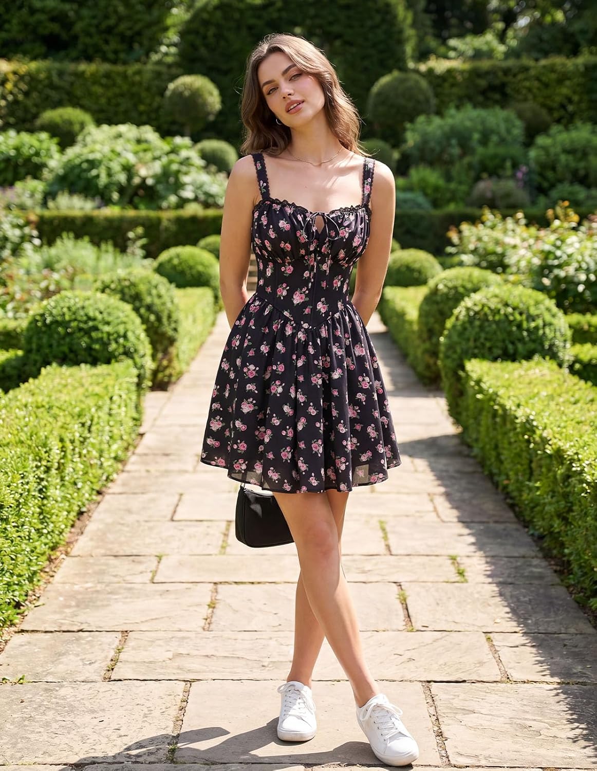 Scarlet Darkness Floral Corset Dress Sundresses for Women 2026 Summer Mini Graduation Dress thumbnail