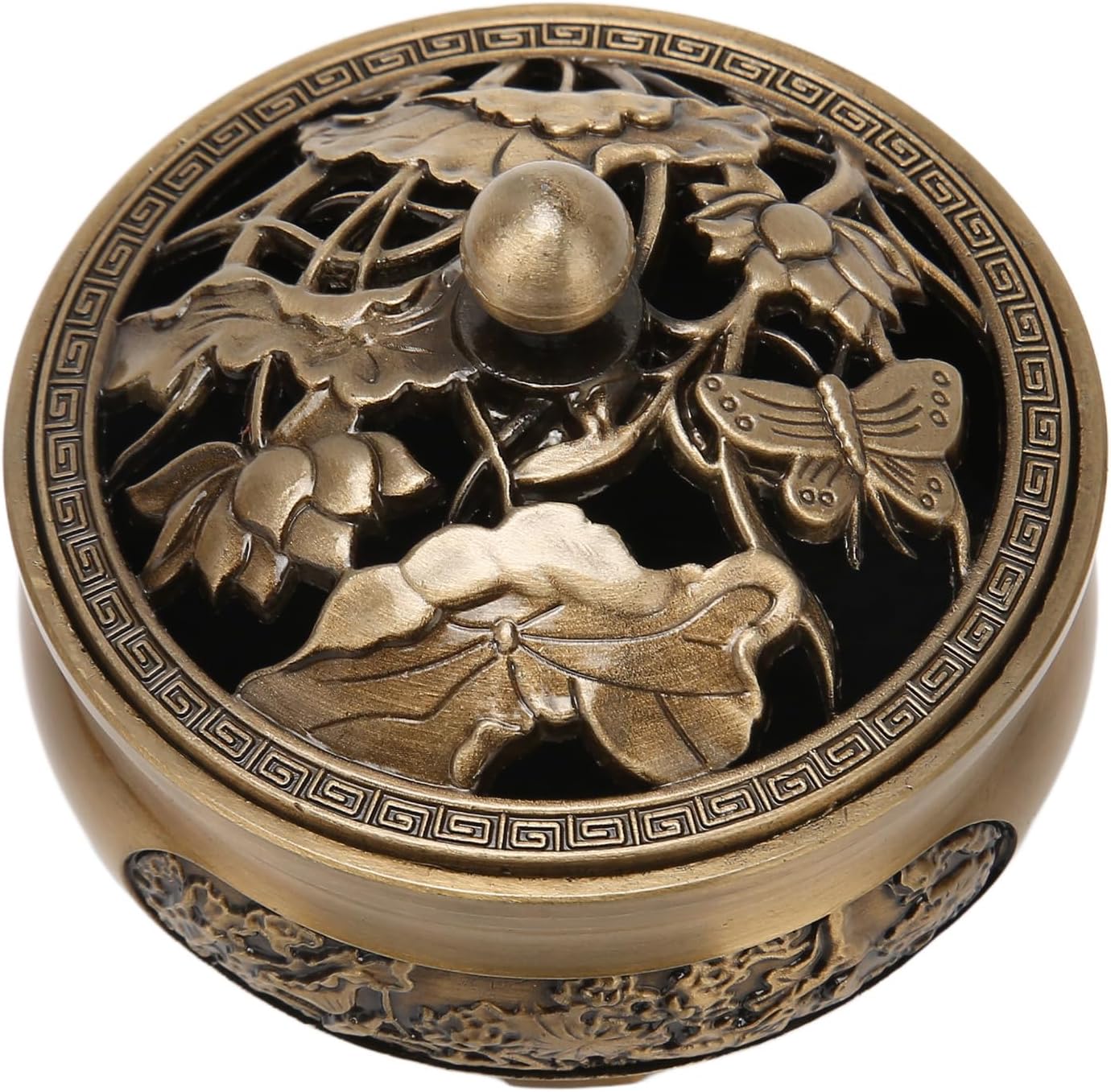 Metal Incense Burner Electroplated Zinc Alloy Incense Burner with Incense Stick Holder for Tapered Roll Incense Sticks