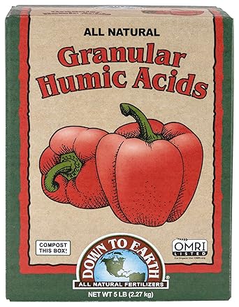Down To Earth All Natural Fertilizers Organic Granular Humic Acids - Soil Amendment Adds Carbon, Increases Nutrient Uptake, 5 lb