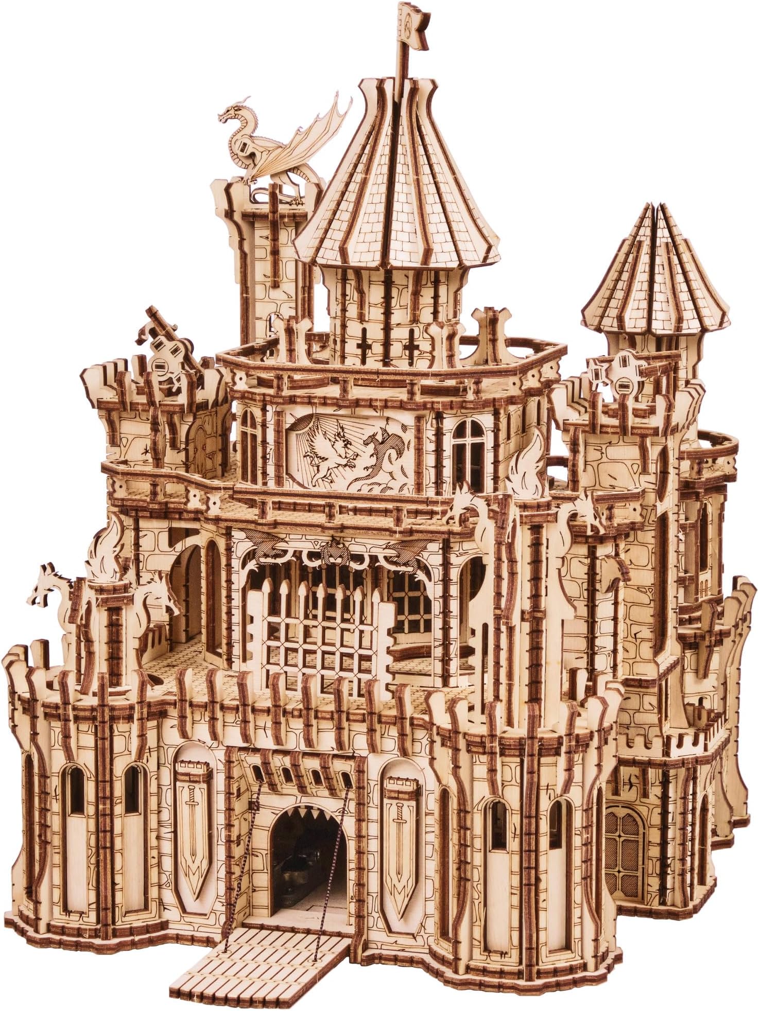 Dragon Castle 3D Wooden Puzzles for Adults to Build