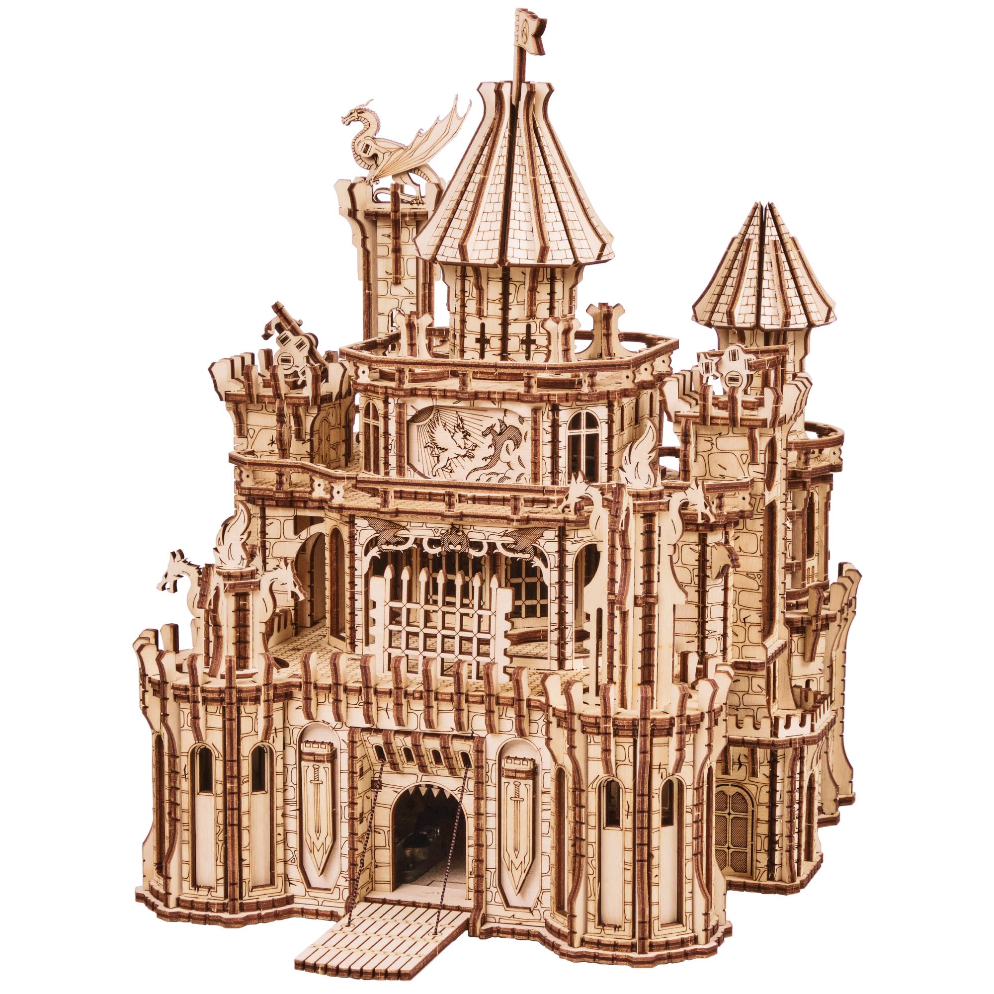 Wood Trick Dragon Castle 3D Wooden Puzzles for Adults to Build