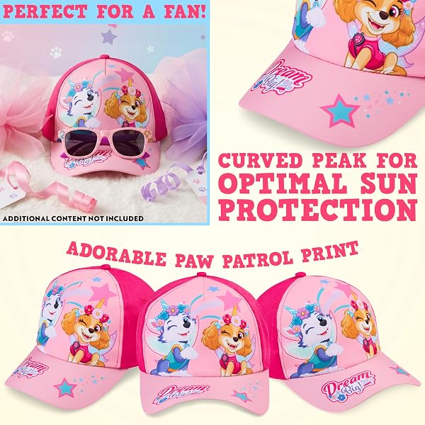 Paw Patrol | Peppa Pig Gorra Niña Ajustable con Gafas de Sol Protección UV400, Conjunto Niña Verano, Viajes Accesorios - 5