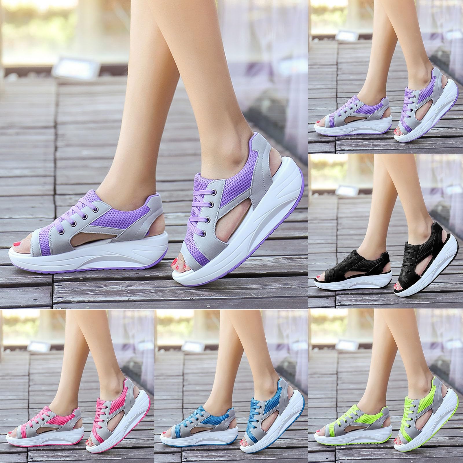 Generico Sandaletti Donna Estive Open Toe Sandal Casual Con Plateau Per Sandali Leggeri E Traspiranti Sportivi Scarpe Da Corsa 39 Estivi Eleganti Trekking Sandalo Estivo Women Sandals Comode