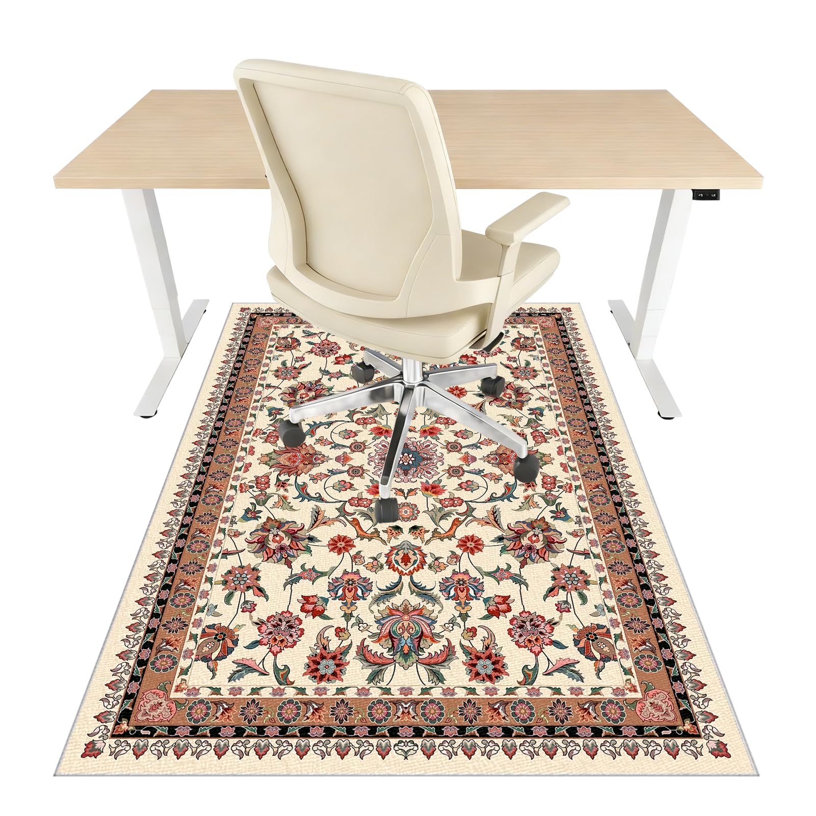 Office Chair Mat for Hard Floors, Heavy Duty Computer Desk Chair Mat for Carpet Floor Protector Mat for Office Chair, Rolling Chairs Mat Low-Pile Office Rug Non Slip Floor Mat for Office 80 x 120 cm