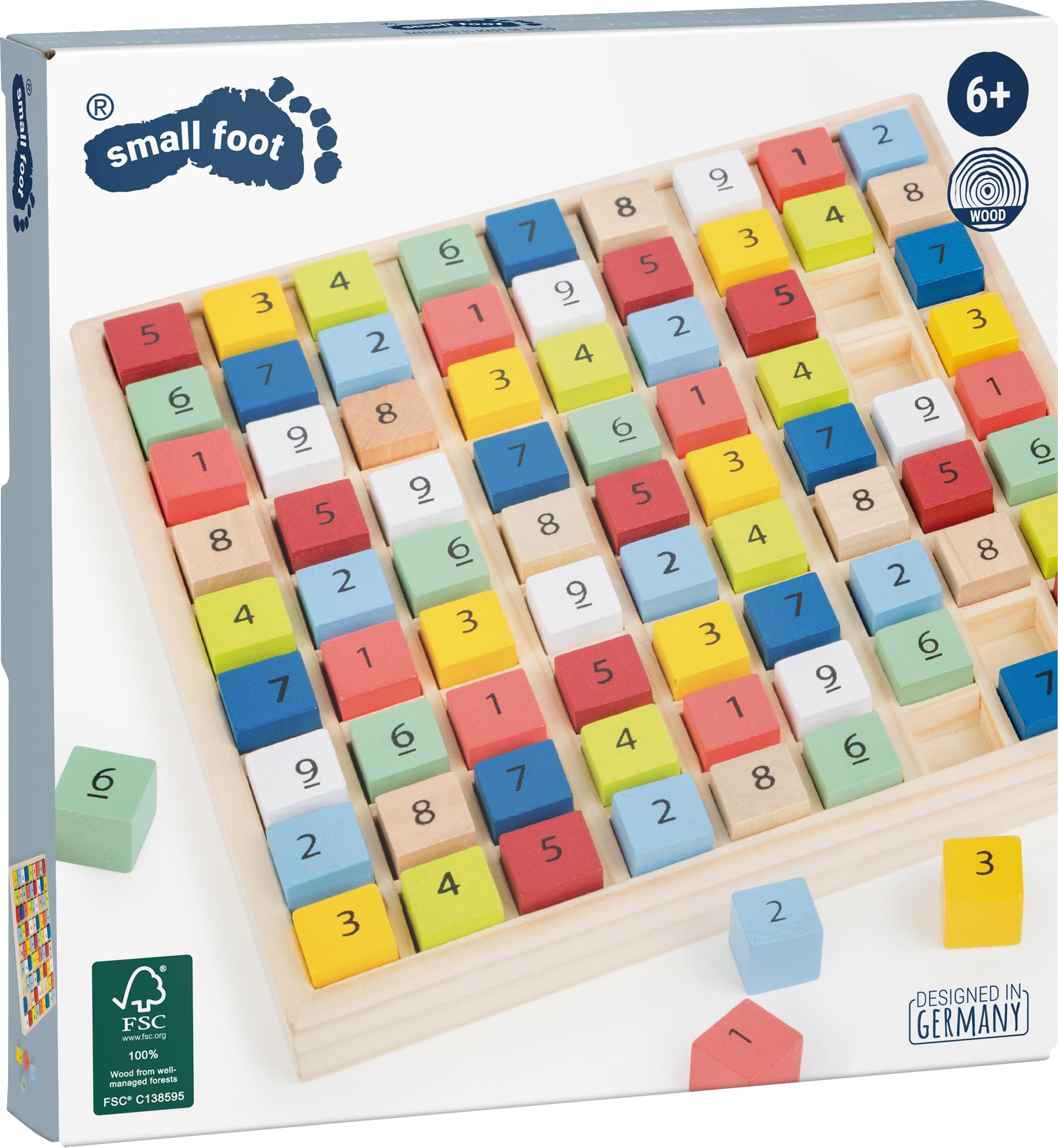 Sudoku Educate de Madera con Coloridos Cubos numéricos, Entrena la comprensión de los números.