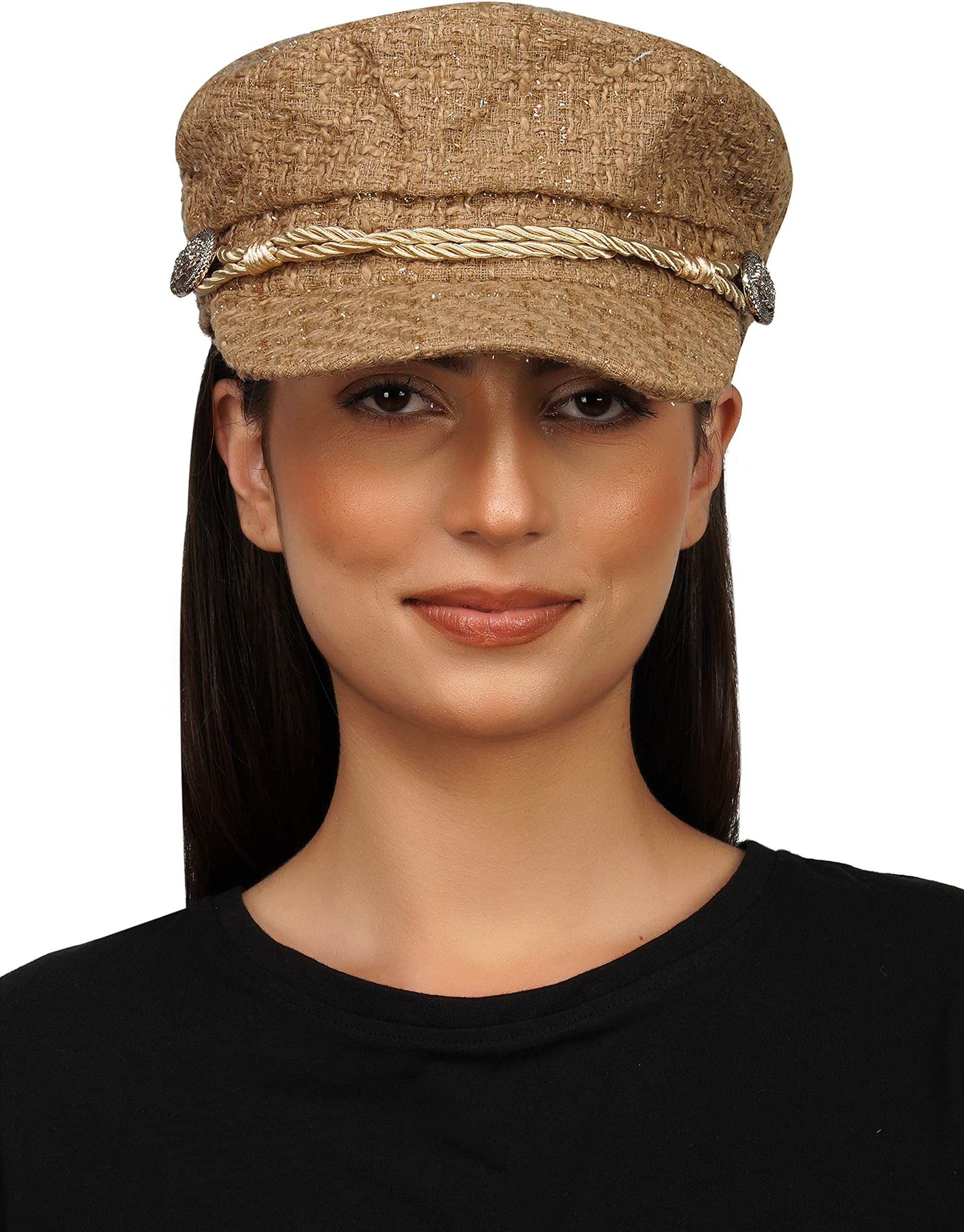 French Beret Cap Summer Season Unisex Artist Newsboy Hats, Ascot Cotton British Style Adjustable Women's Caps (WBC8117, Free Size)