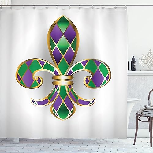 Miniatura 53 de Ambesonne Decor Collection cortina para regadera de baño de poliéster Chocolate,Beige y Marrón,Azul y gris,Azul Violeta,Gris antracita, blanco,Crema