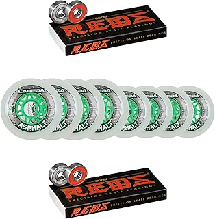 Labeda Asphalt Inline Roller Hockey Wheels 72mm / 80mm Hilo White 83A Bones Reds