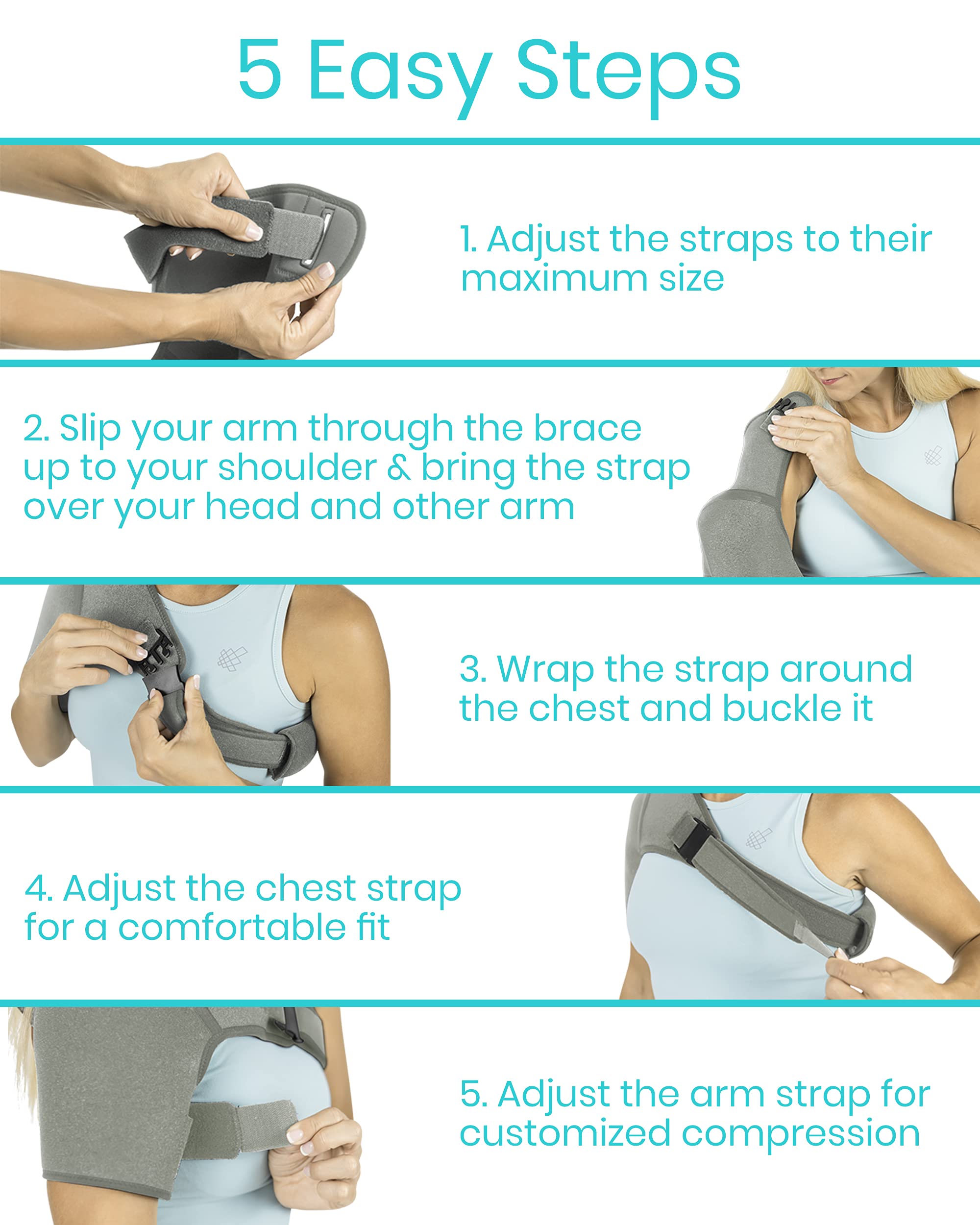 Vive Shoulder Brace Rotator Cuff Compression Support Men, Women