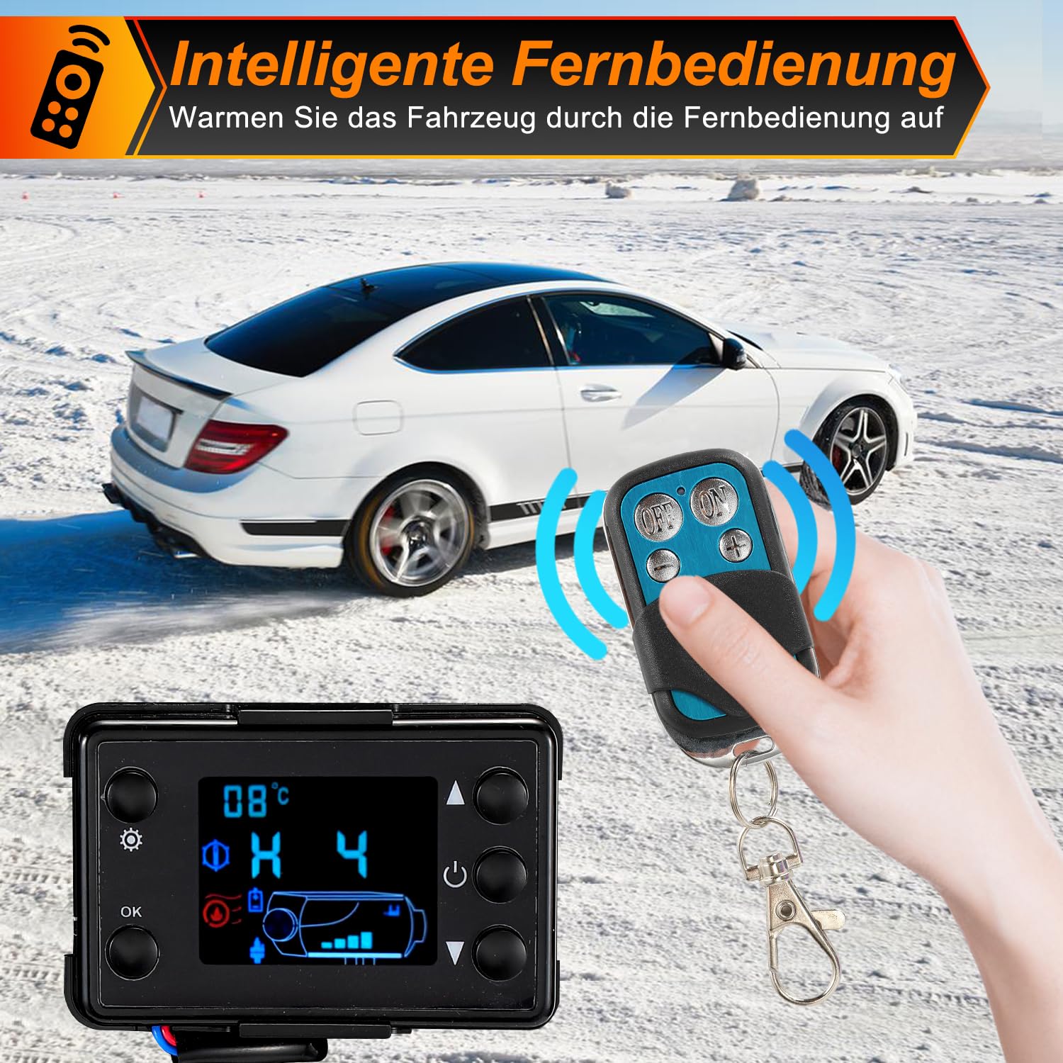 Randaco Standheizung Diesel, All in One 8KW 12V Diesel Lufterhitzer, Luft Dieselheizung mit LCD Monitor/Fernbedienung, Air Diesel Heizung für Auto, Boote, Wohnmobile, Lastwagen Kabine