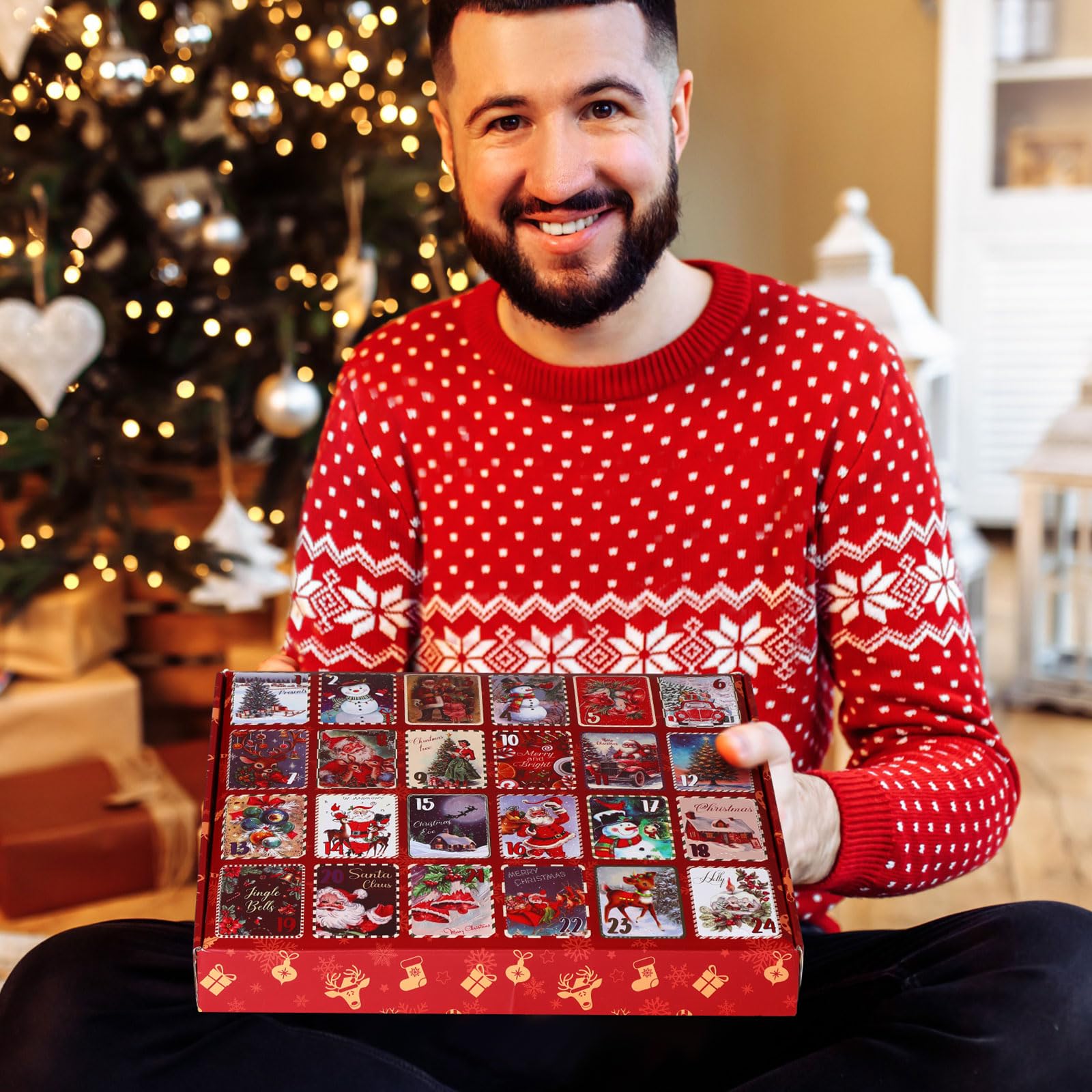 Chaussettes Femme Calendrier De L'Avent 12 Paires Coffret Cadeau Noël Rose - Taille 36-41