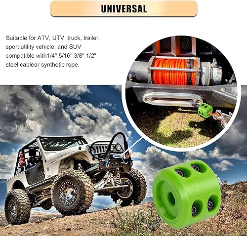 Miniatura 7 de Y YOU DA SAFE & SOUND Tapón de gancho para cable de cabrestante, tapón de goma de silicona protege la cuerda sintética del cabrestante, gancho de